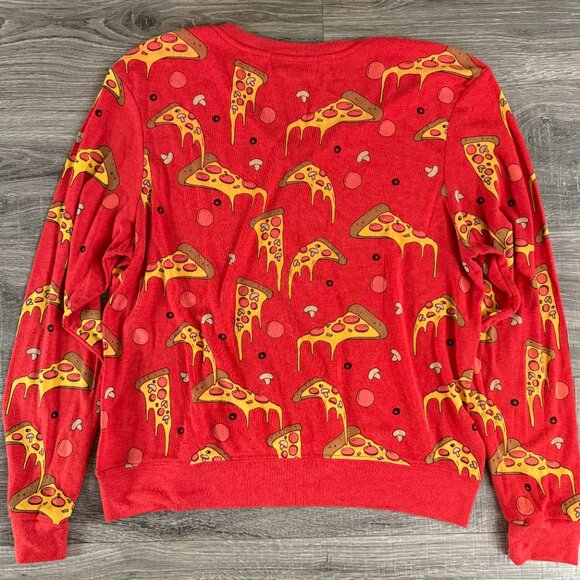 Wildfox Extra Cheesy Pizza Baggy Sweater Boyfriend Fit Size Large - Picture 5 of 6